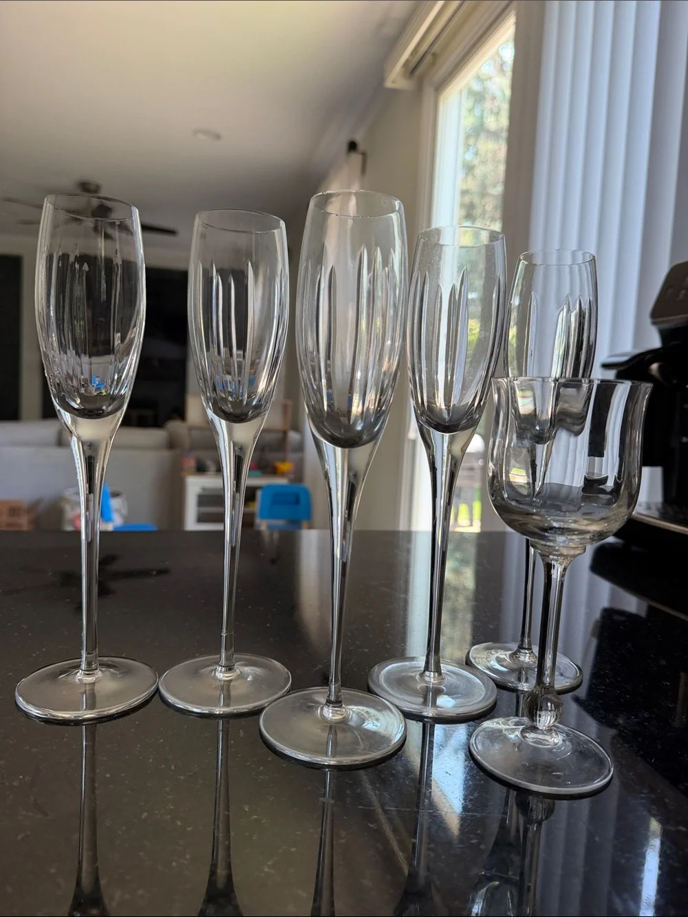 Mikasa Arctic Lights Champagne Flute - Faceted Crystal Stemware